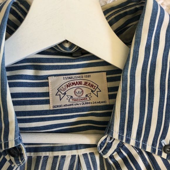 Armani Jeans | Vintage Striped Button Down Shirt - Picture 3 of 8